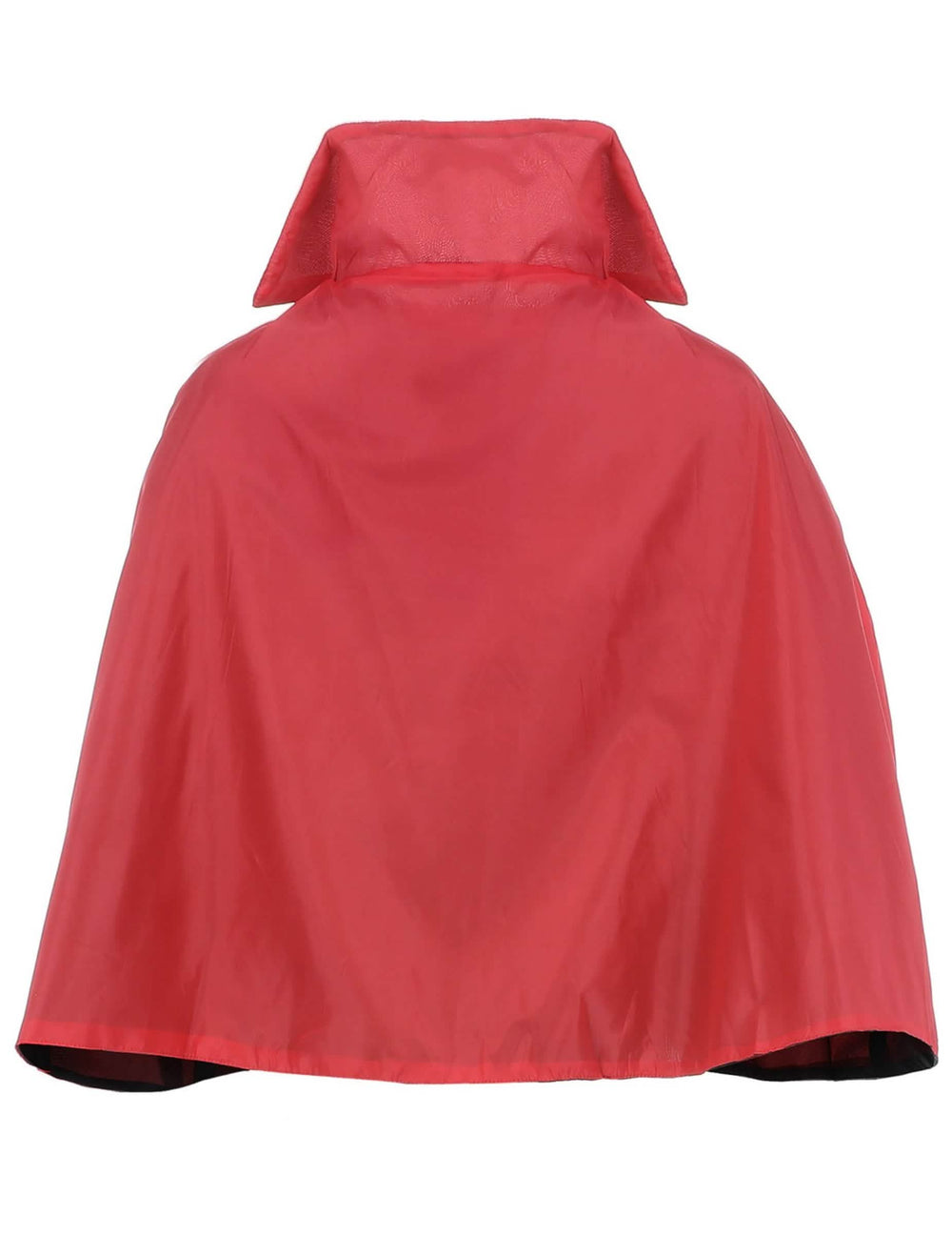 Vue de dos du revers rouge de la cape vampire satinée réversible pour enfant