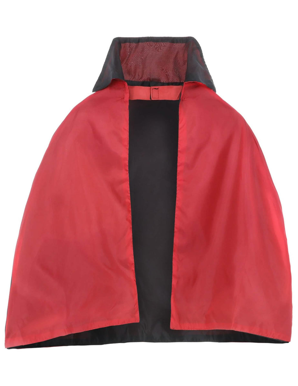 Détail du col de la cape vampire satinée réversible pour enfant