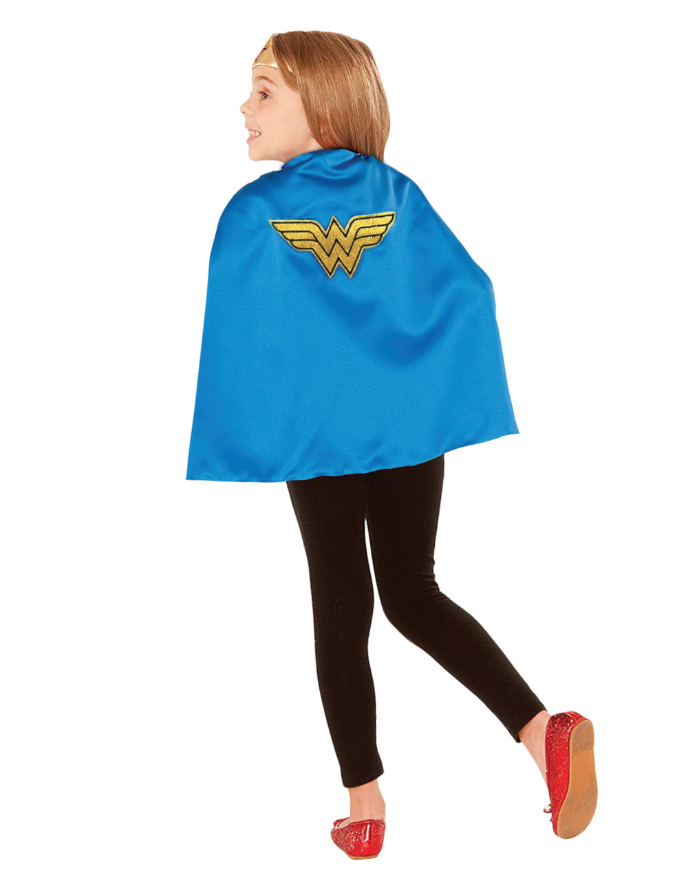 Cape Wonder woman pour enfant bleue avec logo doré