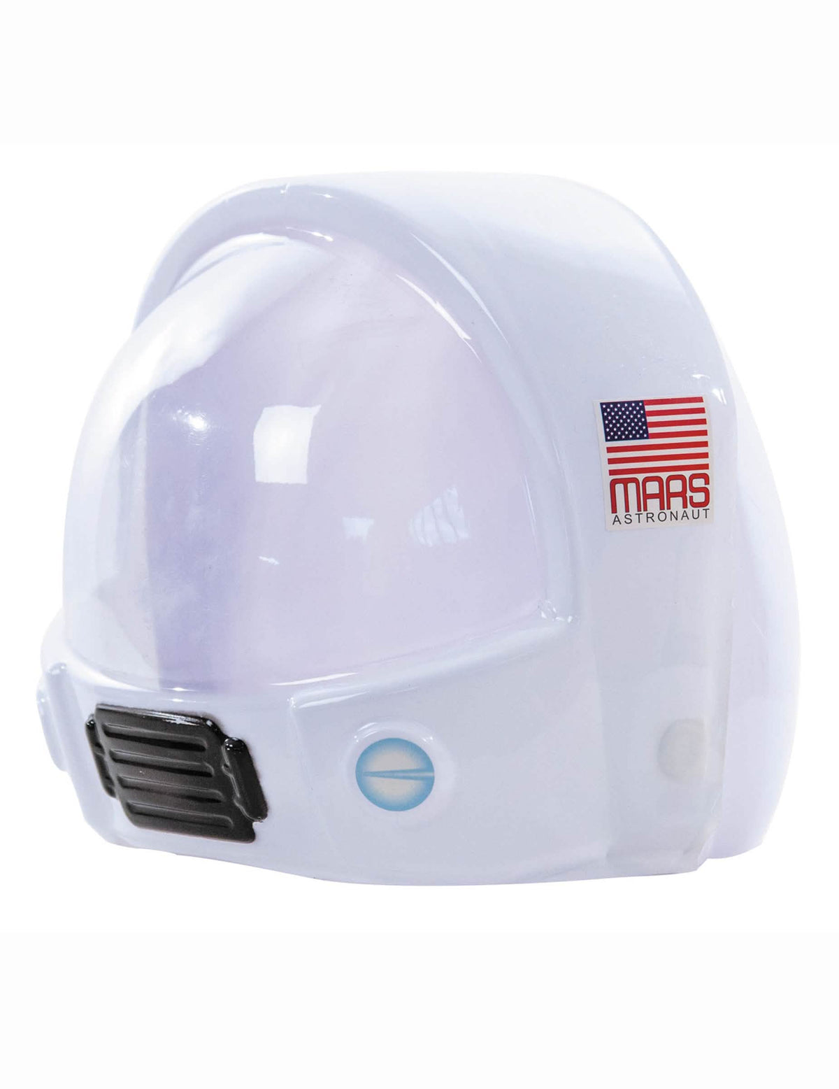 Casque d'astronaute pour adulte blanc en plastique avec visière transparente