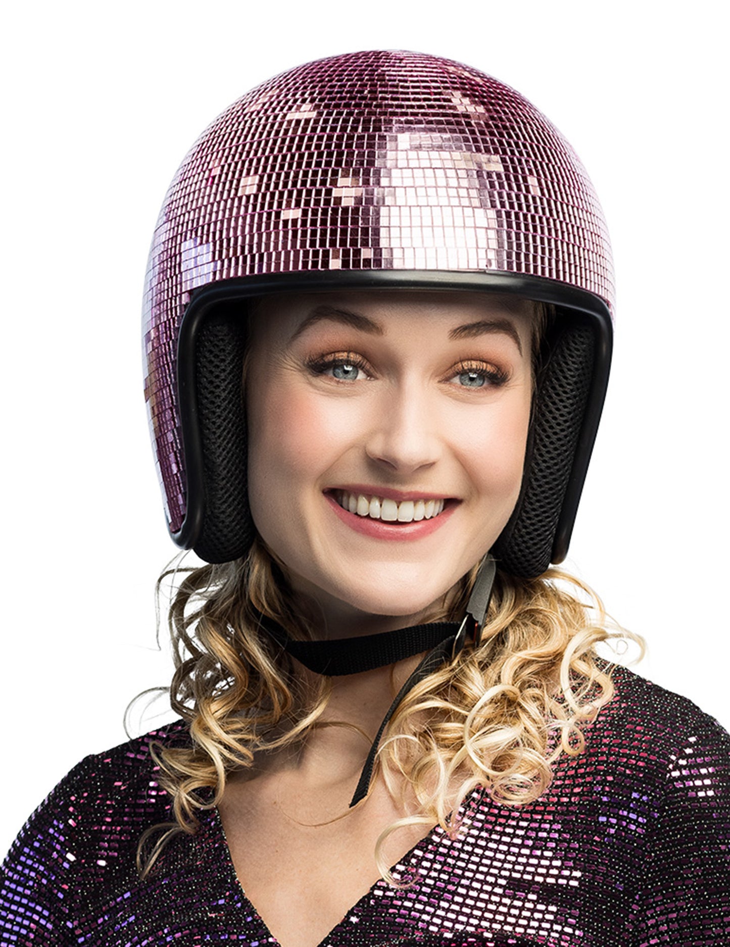 Розова каска за диско топка за възрастни