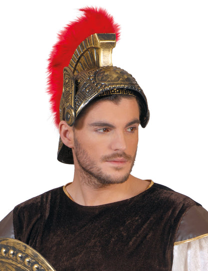Римски шлем с червени пера