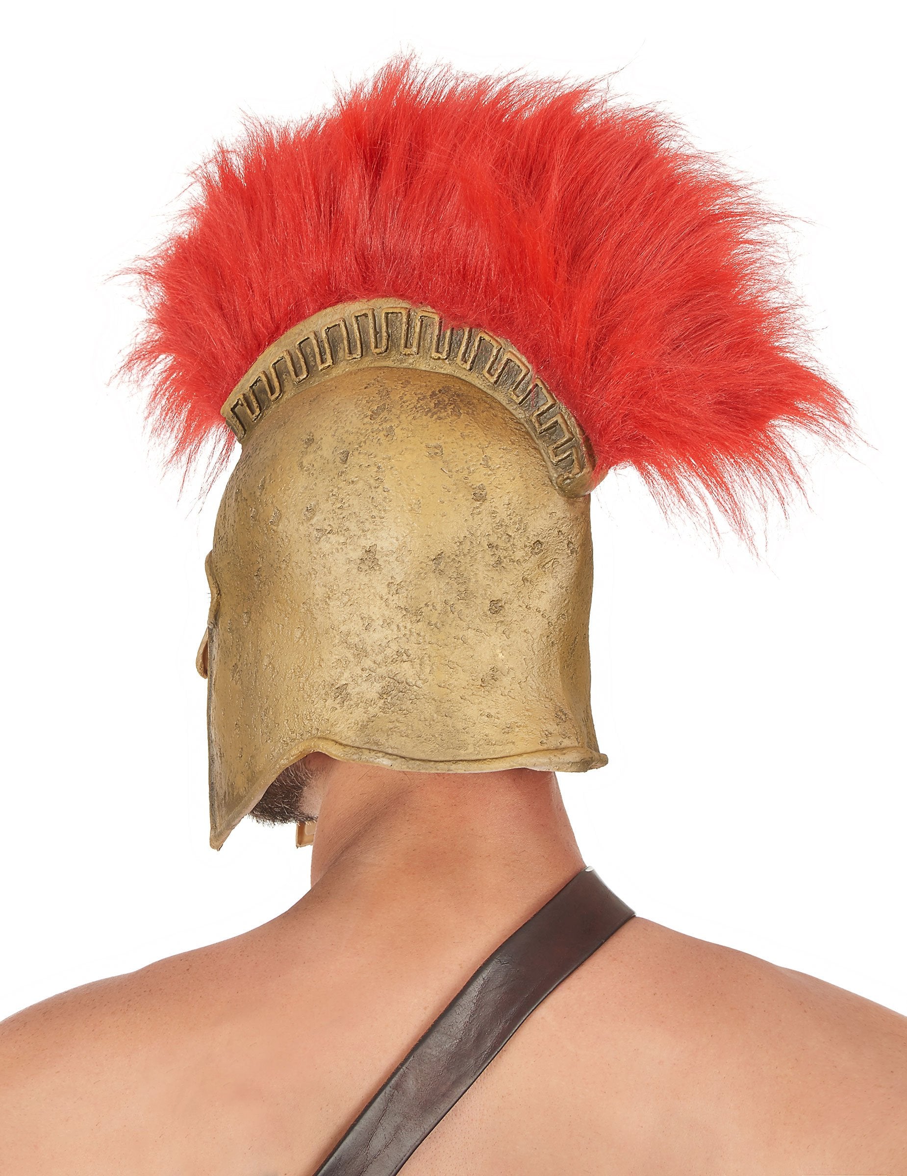 Заден изглед на луксозния римски гладиаторски шлем