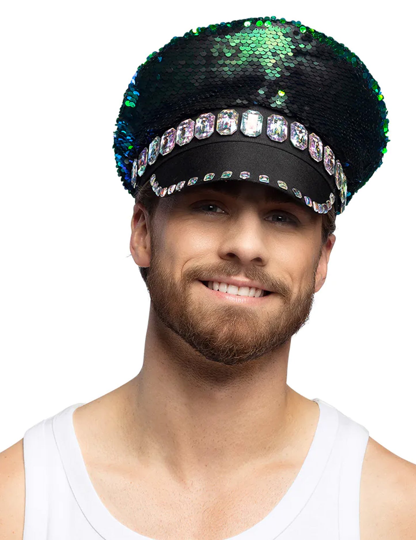 Синкаво възрастни синьо и зелено обратими капачки за пайети