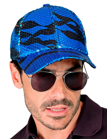 Капачка за пайети за възрастни сини вълни