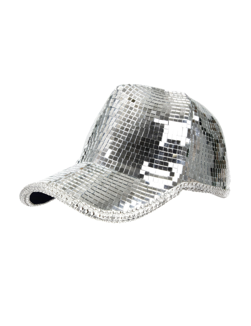 Vue de profil de la casquette disco à facettes pour adulte