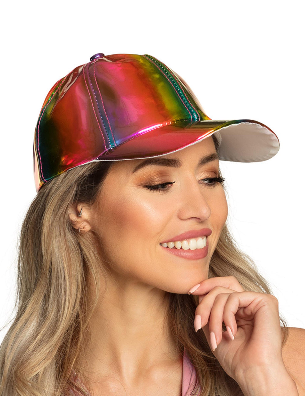 Casquette multicolore iridescente pour adulte à reflets brillants