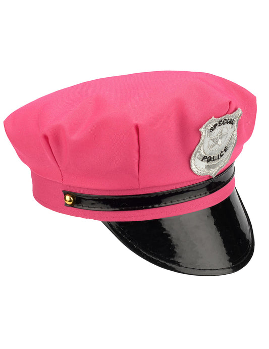 Vue de profil de la casquette de policière