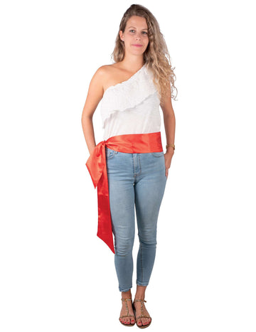 Червен сатен колан за възрастни Fagia