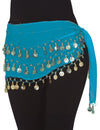 Ceinture orientale pour femme bleu clair à piécettes