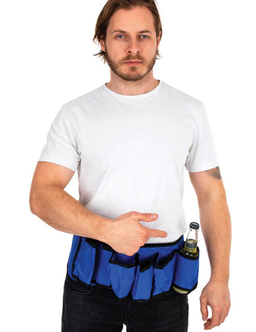 Син колан за носене на бутилка за възрастни