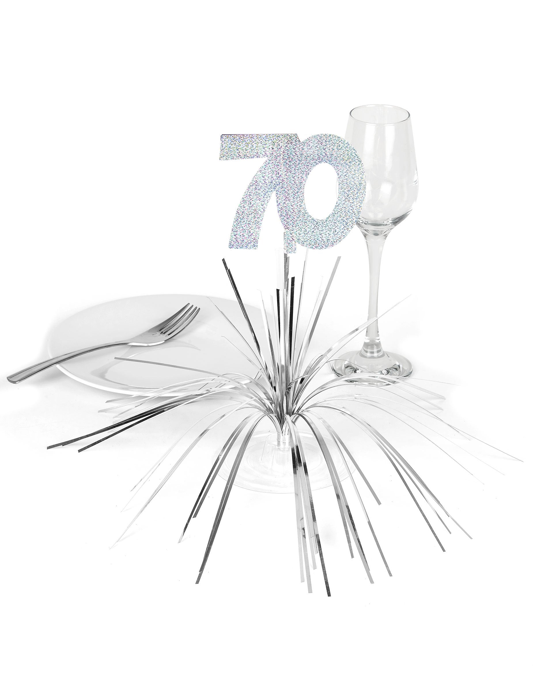 Mise en situation sur une table du centre de table 70 ans