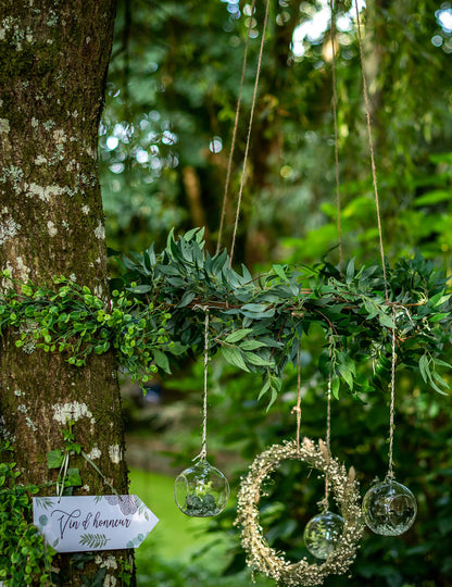 Двоен обръч от позлатен метал за окачване на декорации 60 cm декоративен