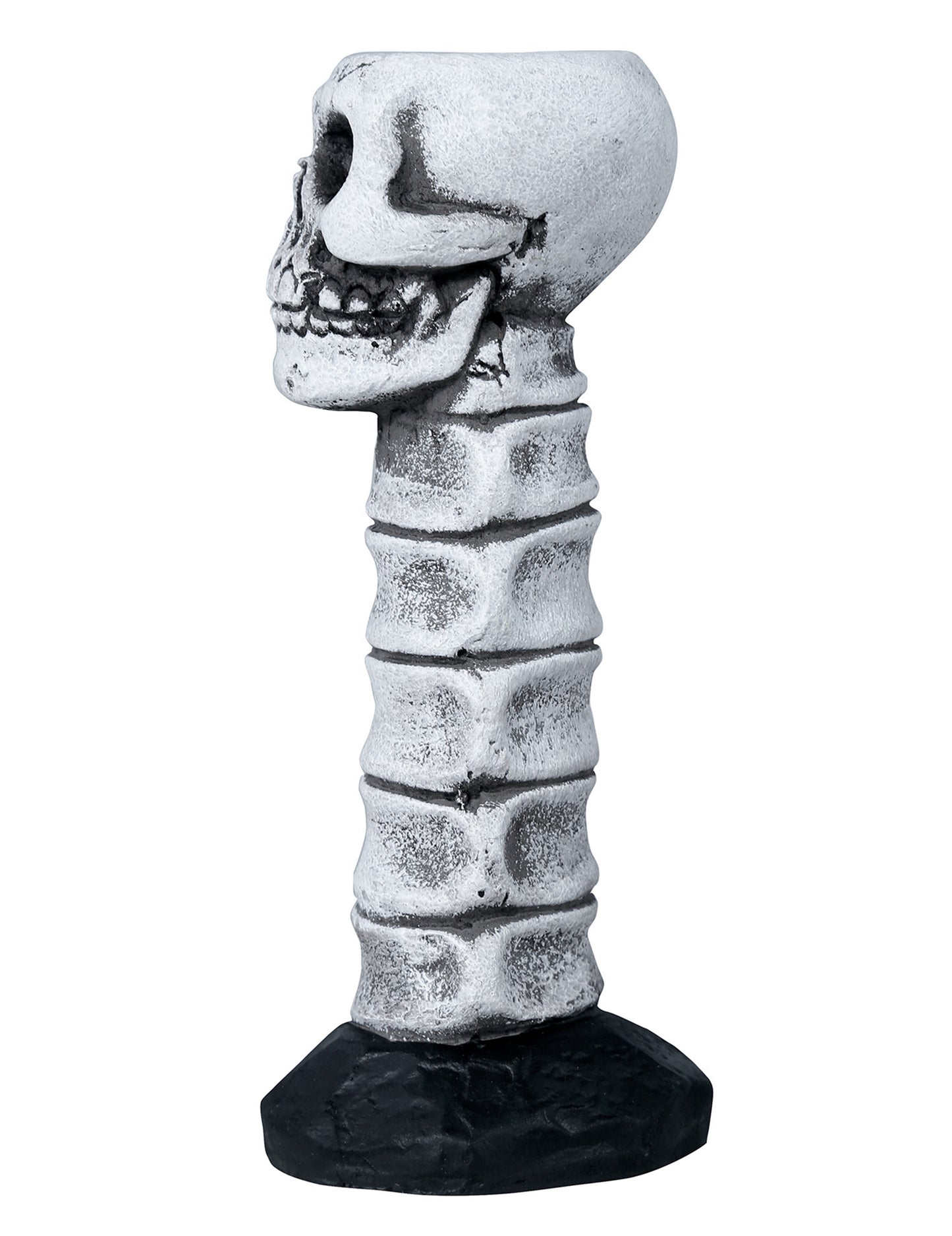 Vue de profil du chandelier tête de mort