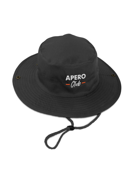 Vue de trois-quarts du chapeau à cordon Apero Club