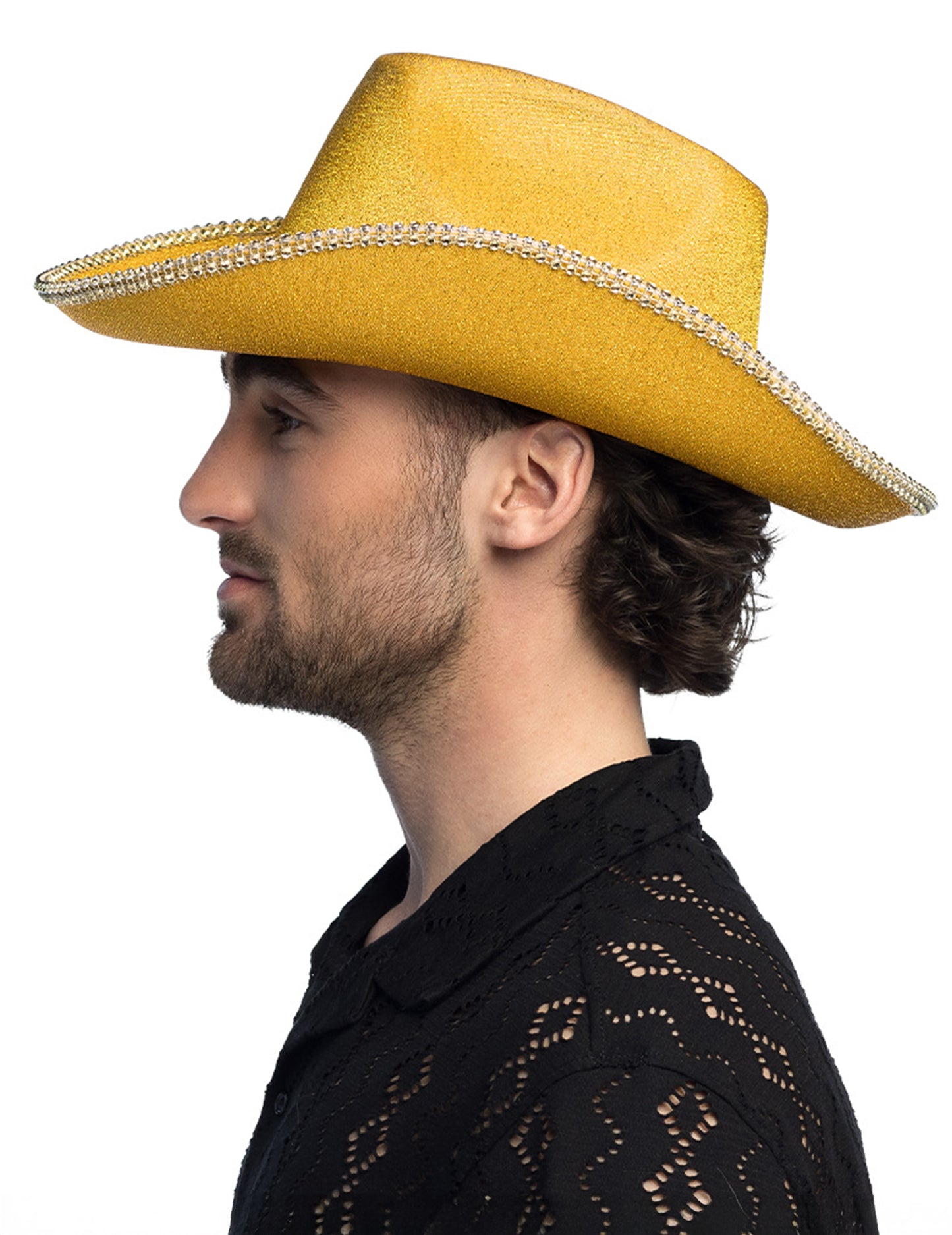 каубойска шапка с пайети за възрастни в златисто