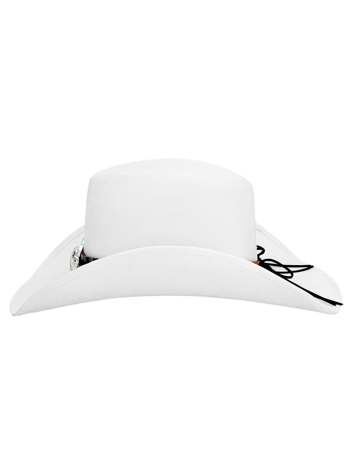 Бяла каубойска шапка за възрастни с бизонска глава