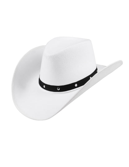 Бяла и черна каубойска шапка за възрастни