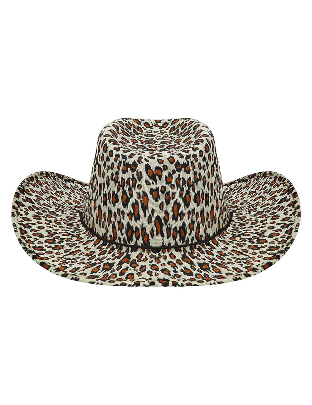 Vue de dessus du chapeau cowboy léopard