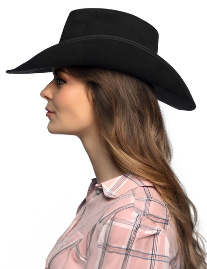 Черна каубойска шапка за възрастни с бизонска глава