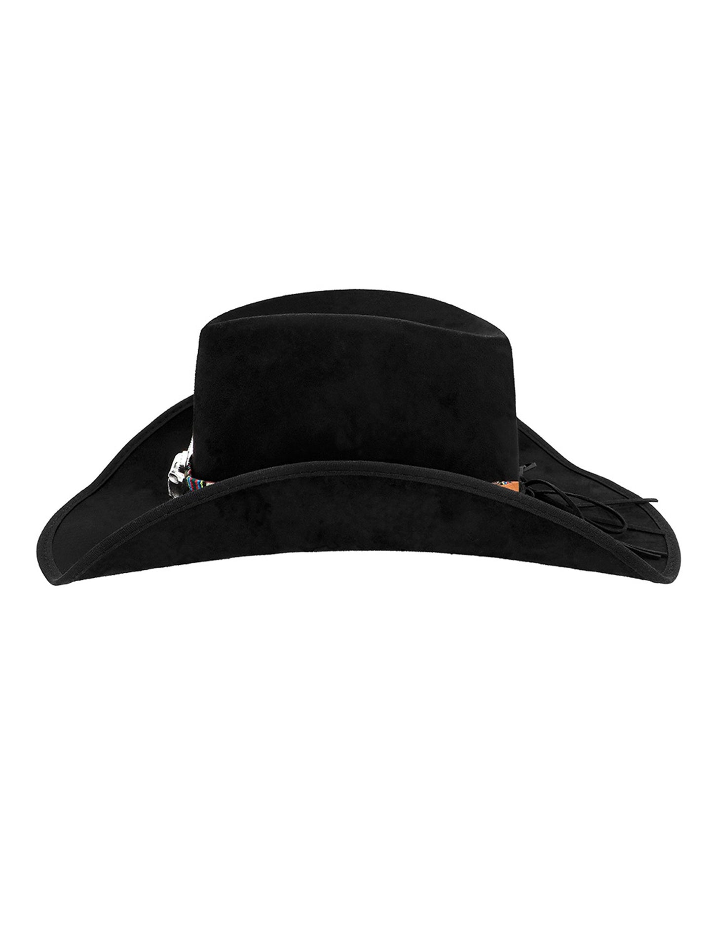 Черна каубойска шапка за възрастни с бизонска глава