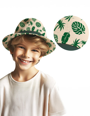 Детска лятната шапка с модел на листа