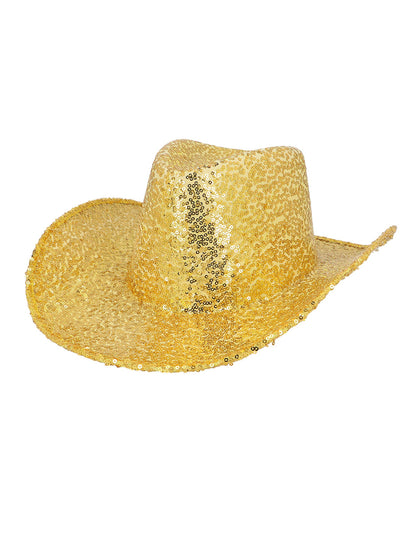 Каубойска шапка за възрастни със златни пайети