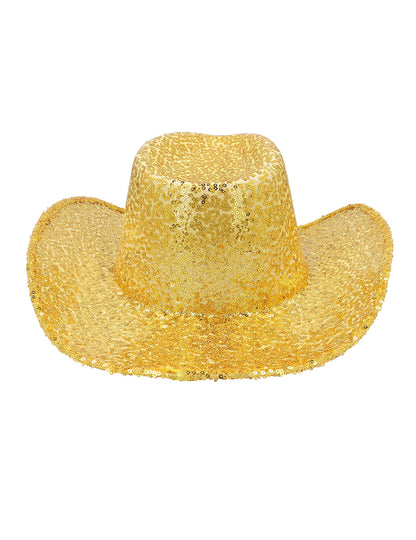Каубойска шапка за възрастни със златни пайети