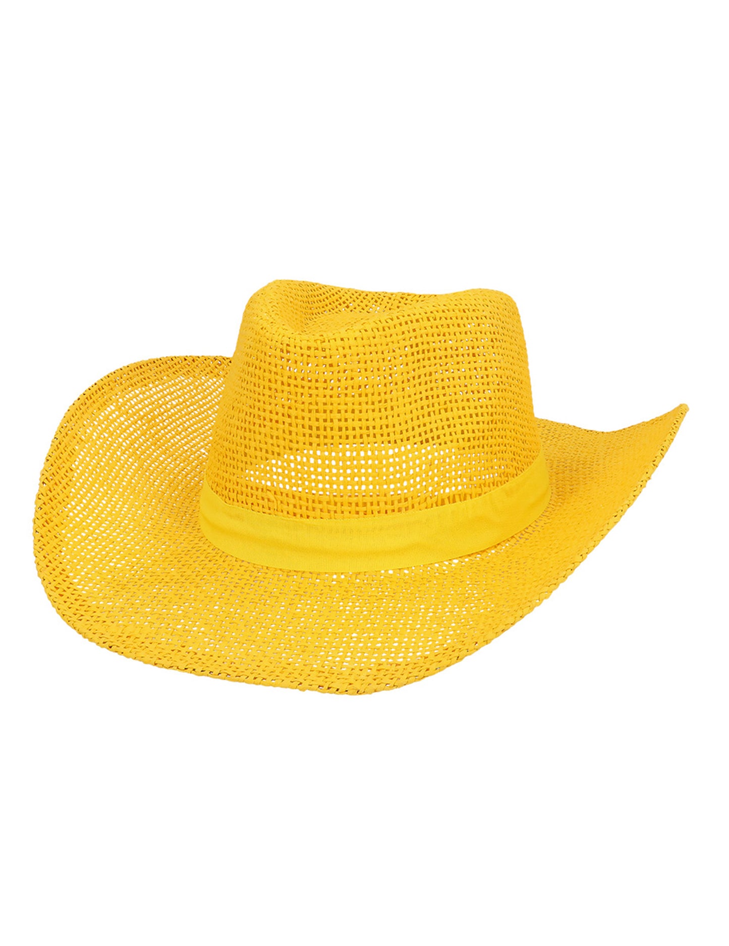 Жълта плетена каубойска шапка за възрастни