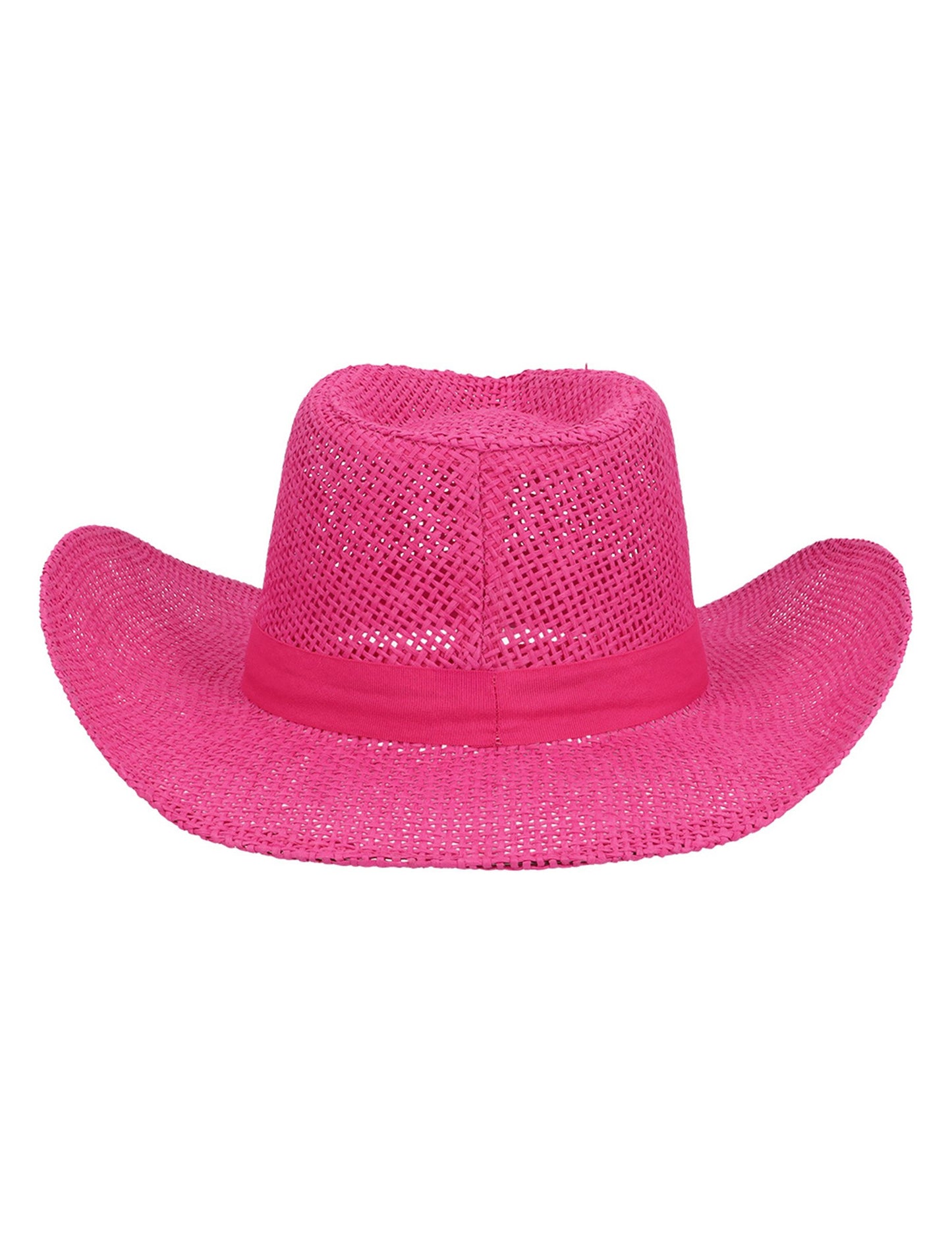 Розова плетена каубойска шапка за възрастни