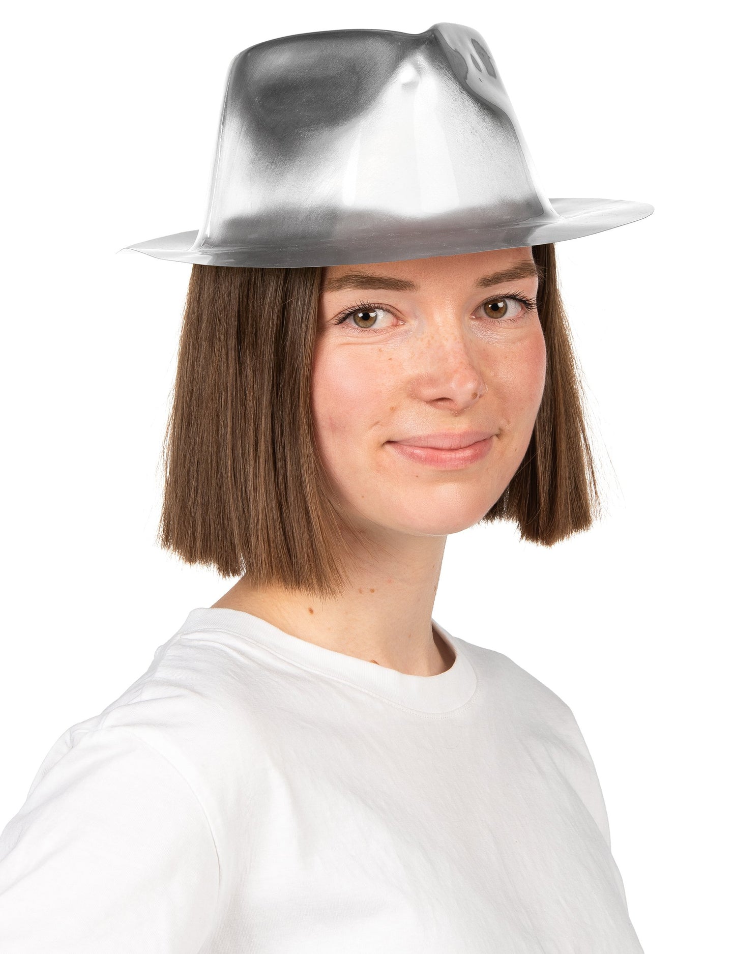 Блестяща сребърна гангстерска шапка