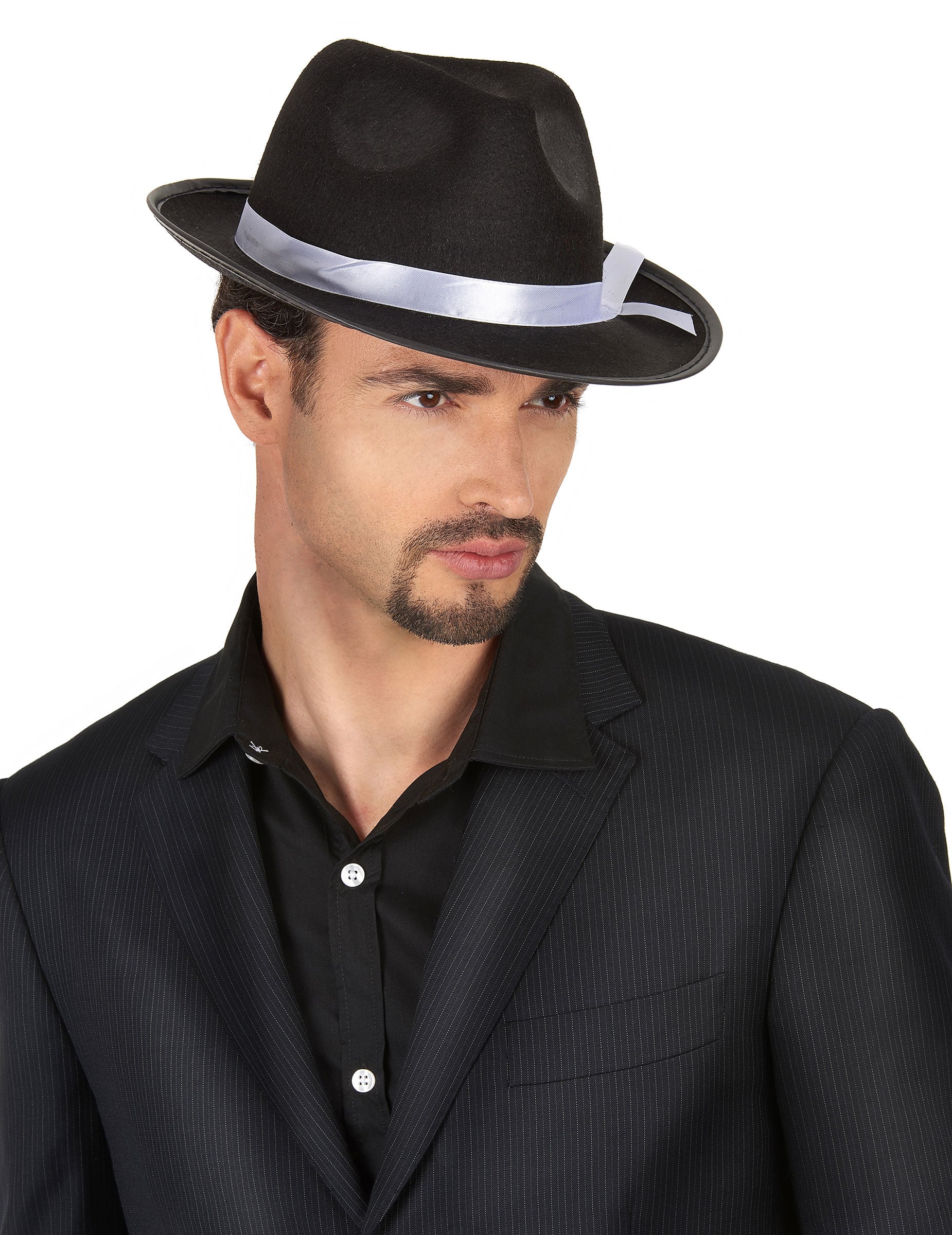 Vue de profil du chapeau gangster pour adulte