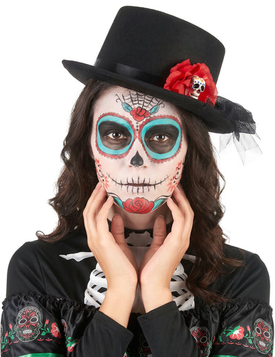 Черен череп череп череп Dia de los muertos възрастен
