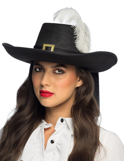 Възрастна черна шапка на мускетар