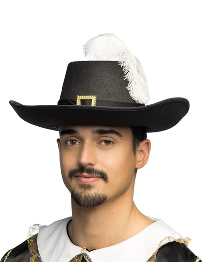 Възрастна черна шапка на мускетар