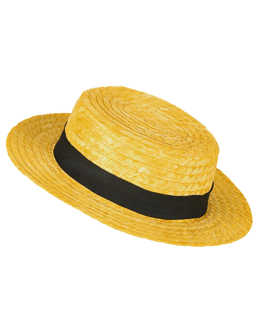 Vue de profil du chapeau de paille canotier