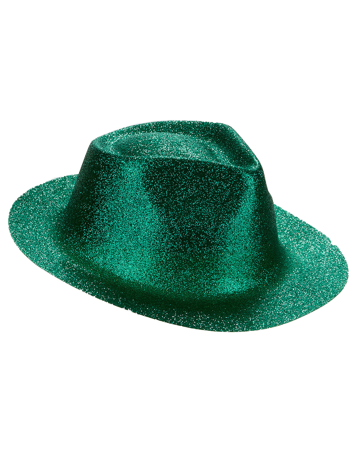 Vue de profil du chapeau pailleté vert pour adulte