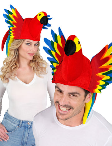 Многоцветна шапка с папагал за възрастни
