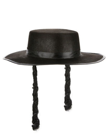 Vue de face du chapeau de rabbi pour adulte