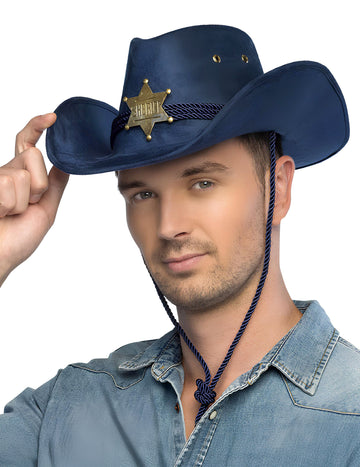 Шапка за възрастни сини шериф