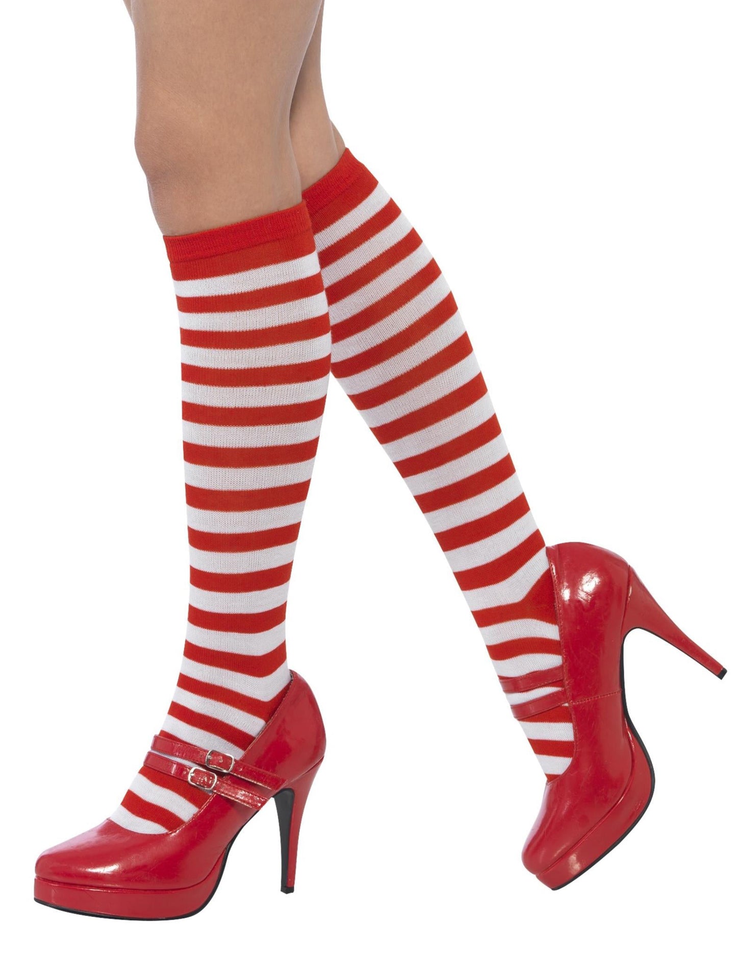 Червено -бели райета чорапи за възрастни