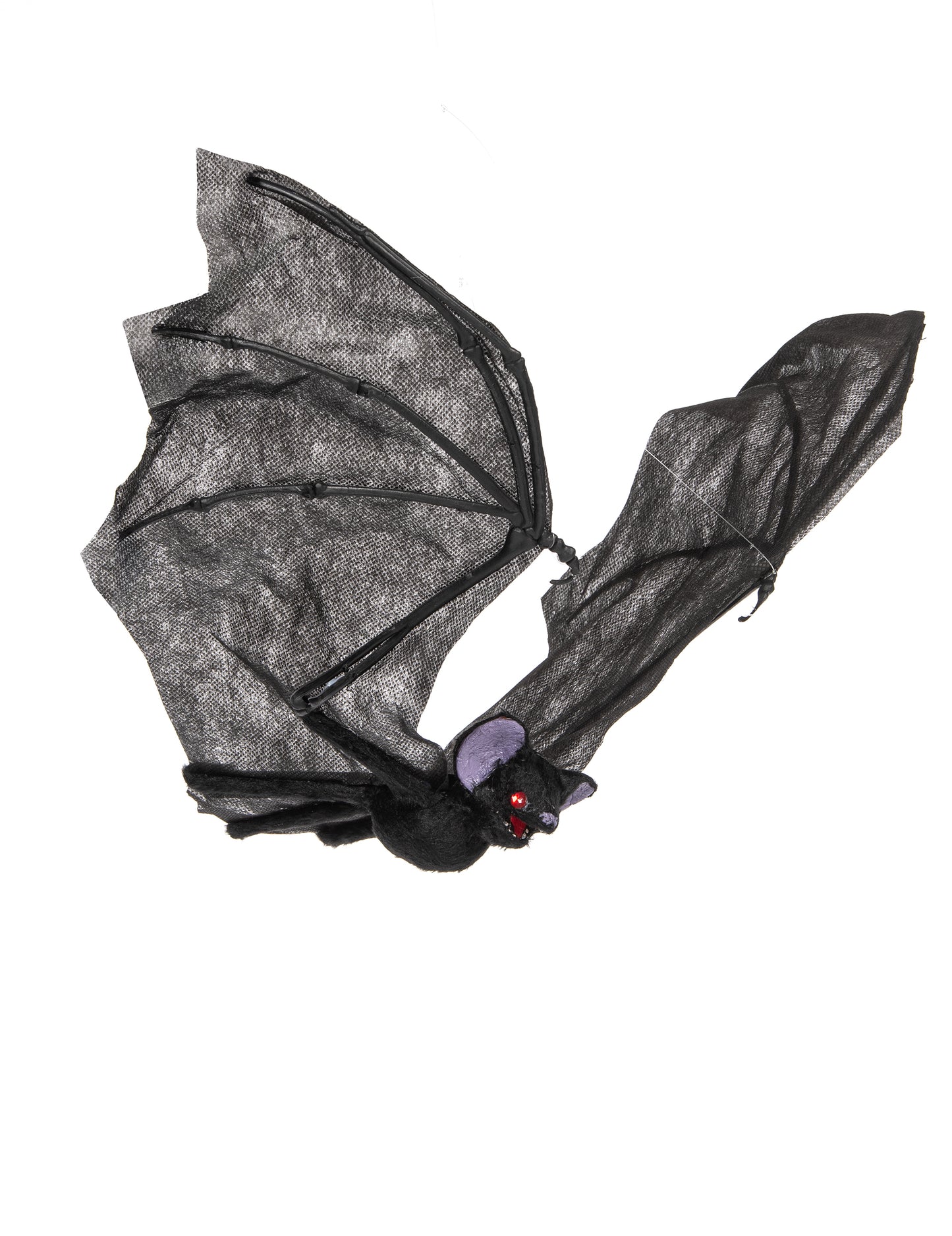Chauve-souris volante d'Halloween pour décoration noire avec ailes grises et yeux rouges