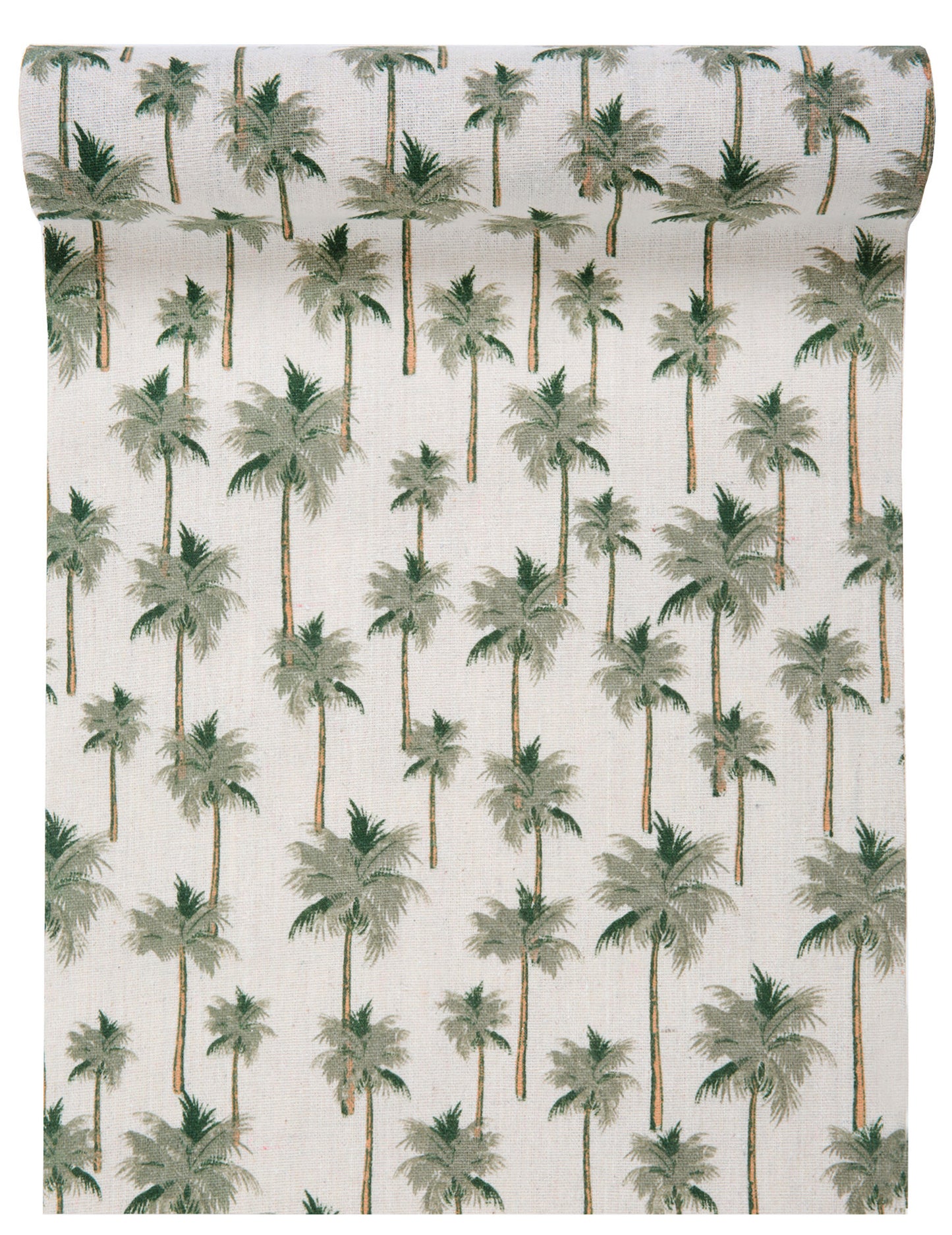 Памучен пътека за маса в тропическа джунгла, зелен цвят, 28 бр. cm x 3 м