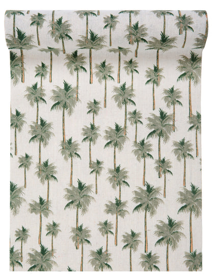 Памучен пътека за маса в тропическа джунгла, зелен цвят, 28 бр. cm x 3 м