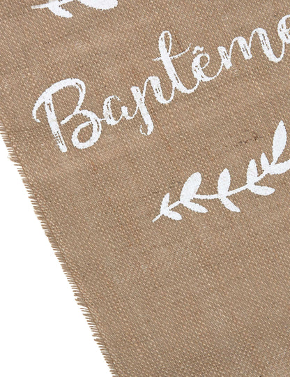 Пътека за маса от зебло за кръщене с листа, 5 м