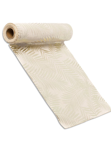 Пътека за маса с ленен плат и златен палмов цвят 28 cm x 5 м шик и естествен