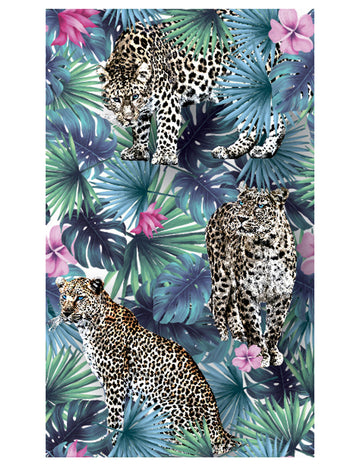 Пътека за маса от нетъкан текстил с леопардов принт в джунгла 30 cm x 5 м тропически