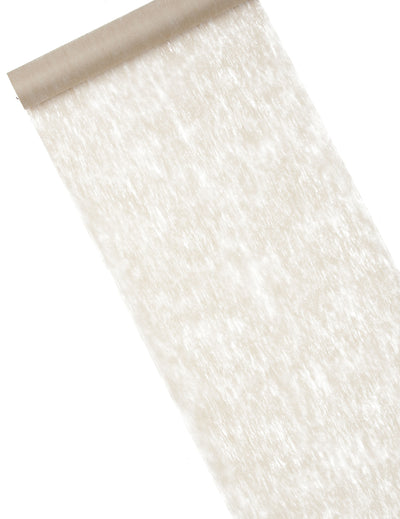 Chemin de table intissé pour fête taupe effet transparent