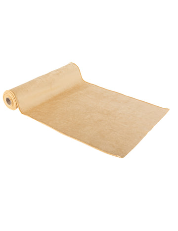 Chemin de table lavable en velours crème 28 cm x 3 m réutilisable pour fête