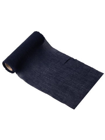 Тъмносиня муселинова пътека за маса 14 cm 5м х шик за сватба